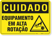 Placa Cuidado  Equipamento Em Alta Rotação S14