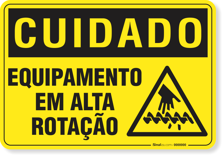 Placa Cuidado  Equipamento Em Alta Rotação S15