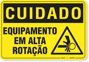 Placa Cuidado  Equipamento Em Alta Rotação S16