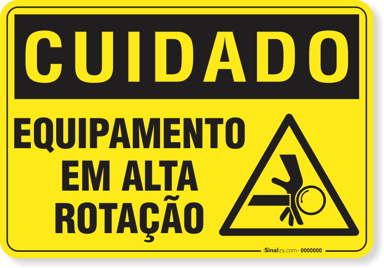 Placa Cuidado  Equipamento Em Alta Rotação S16