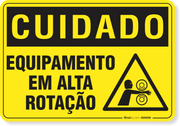 Placa Cuidado  Equipamento Em Alta Rotação S19