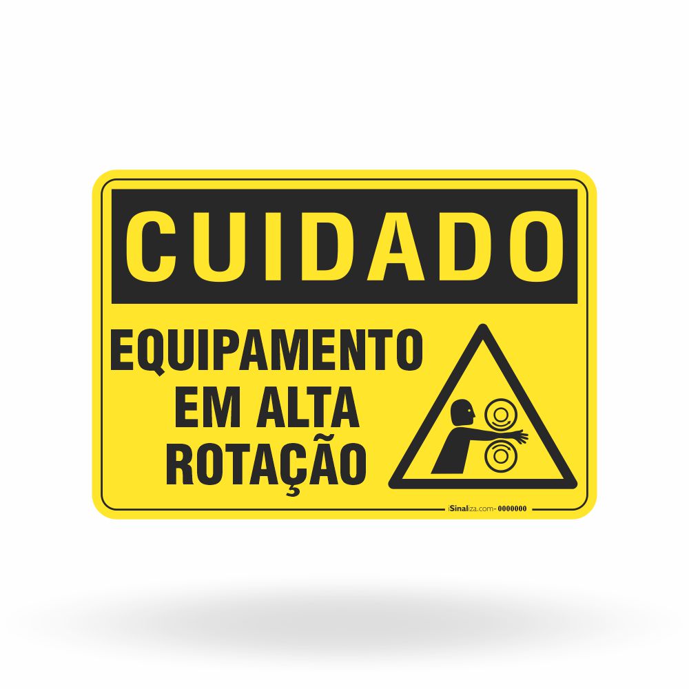 Placa Cuidado - Equipamento eEm Alta Rotação