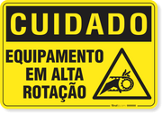Placa Cuidado  Equipamento Em Alta Rotação S17