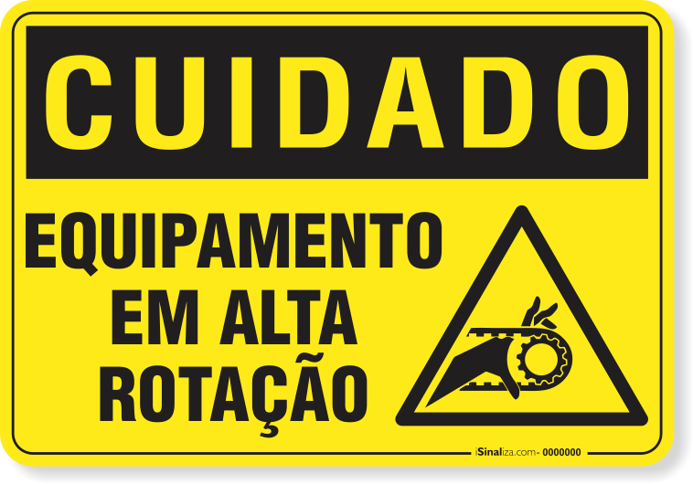 Placa Cuidado  Equipamento Em Alta Rotação S17
