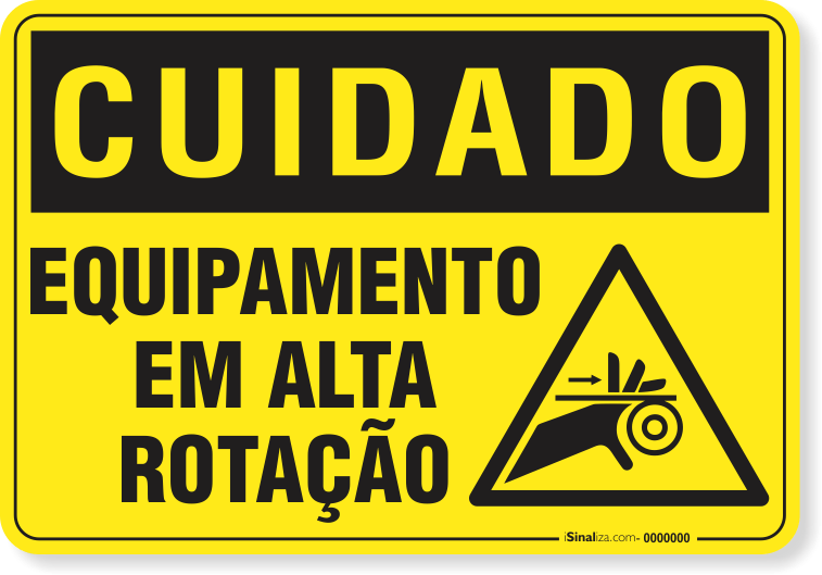 Placa Cuidado  Equipamento Em Alta Rotação S18