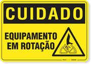 Placa Cuidado  Equipamento Em Rotação S4