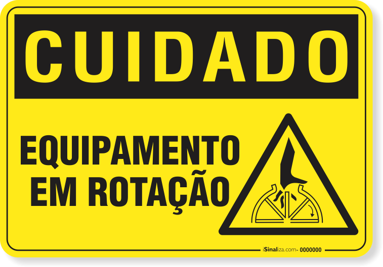 Placa Cuidado  Equipamento Em Rotação S4