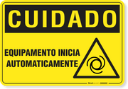 Placa Cuidado  Equipamento Inicia Automaticamente