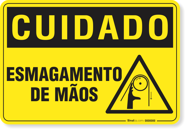 Placa Cuidado  Esmagamento De Mãos S2