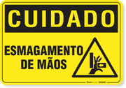 Placa Cuidado  Esmagamento De Mãos S3
