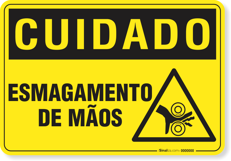 Placa Cuidado  Esmagamento De Mãos S4