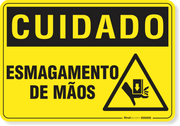 Placa Cuidado  Esmagamento De Mãos S5