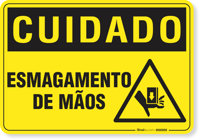 Placa Cuidado  Esmagamento De Mãos S5