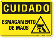 Placa Cuidado  Esmagamento De Mãos S6