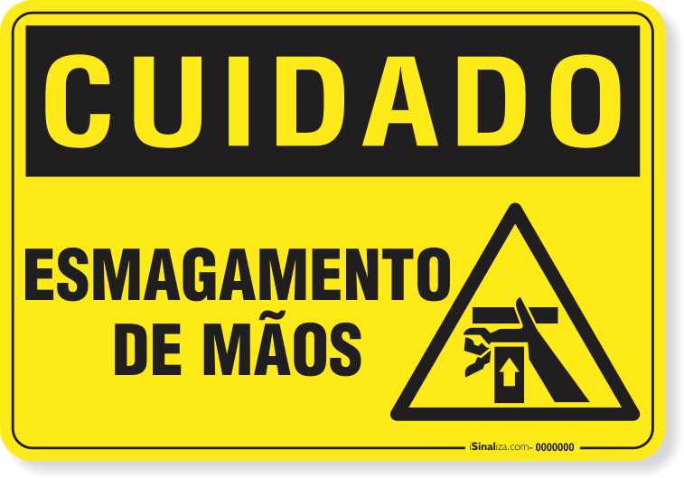 Placa Cuidado  Esmagamento De Mãos S6