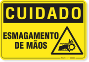 Placa Cuidado  Esmagamento De Mãos S7
