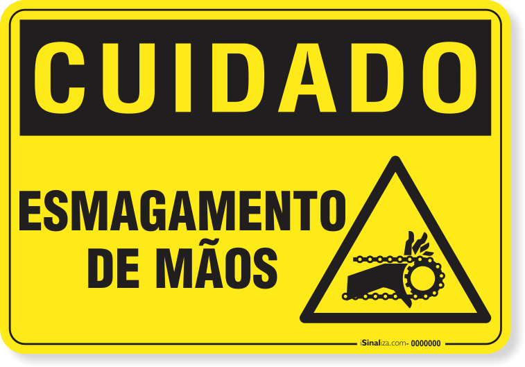 Placa Cuidado  Esmagamento De Mãos S7
