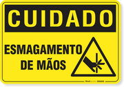 Placa Cuidado  Esmagamento De Mãos S8