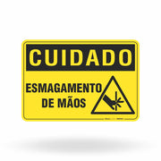 Placa Cuidado - Esmagamento de Mãos