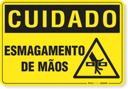 Placa Cuidado  Esmagamento De Mãos S9