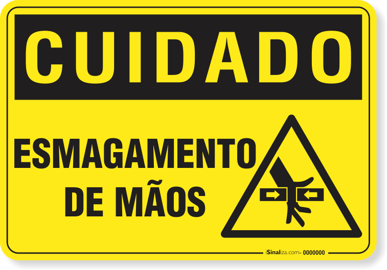Placa Cuidado  Esmagamento De Mãos S9