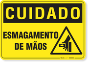 Placa Cuidado  Esmagamento De Mãos S10