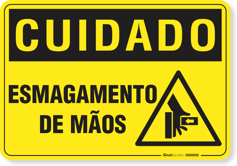 Placa Cuidado  Esmagamento De Mãos S11