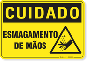 Placa Cuidado  Esmagamento De Mãos S13