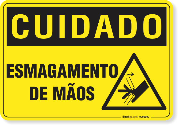 Placa Cuidado  Esmagamento De Mãos S13