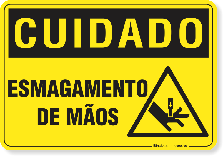 Placa Cuidado  Esmagamento De Mãos S14