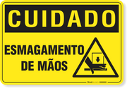 Placa Cuidado  Esmagamento De Mãos S15