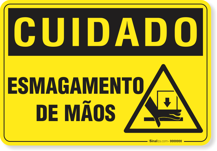 Placa Cuidado  Esmagamento De Mãos S15