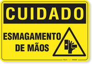 Placa Cuidado  Esmagamento De Mãos S16