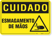 Placa Cuidado  Esmagamento De Mãos S17