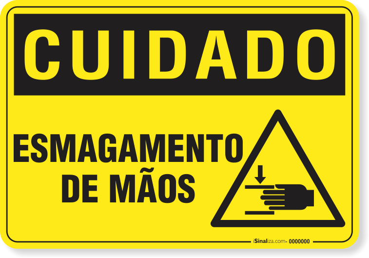 Placa Cuidado  Esmagamento De Mãos S17
