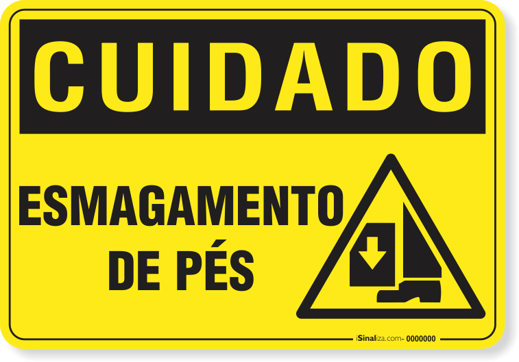 Placa Cuidado  Esmagamento De Pés S1