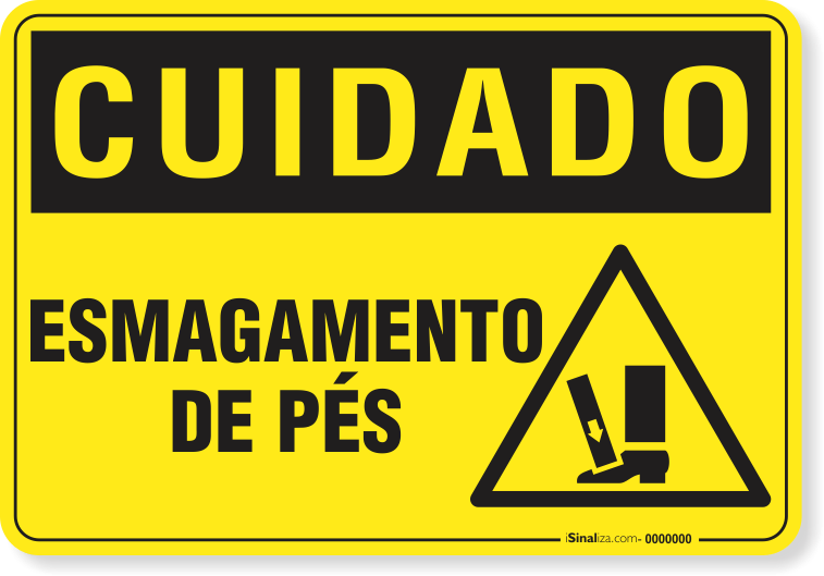 Placa Cuidado  Esmagamento De Pés S2