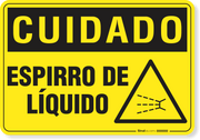 Placa Cuidado  Espirro De Líquido