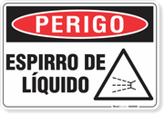 Placa Perigo Espirro De Líquido