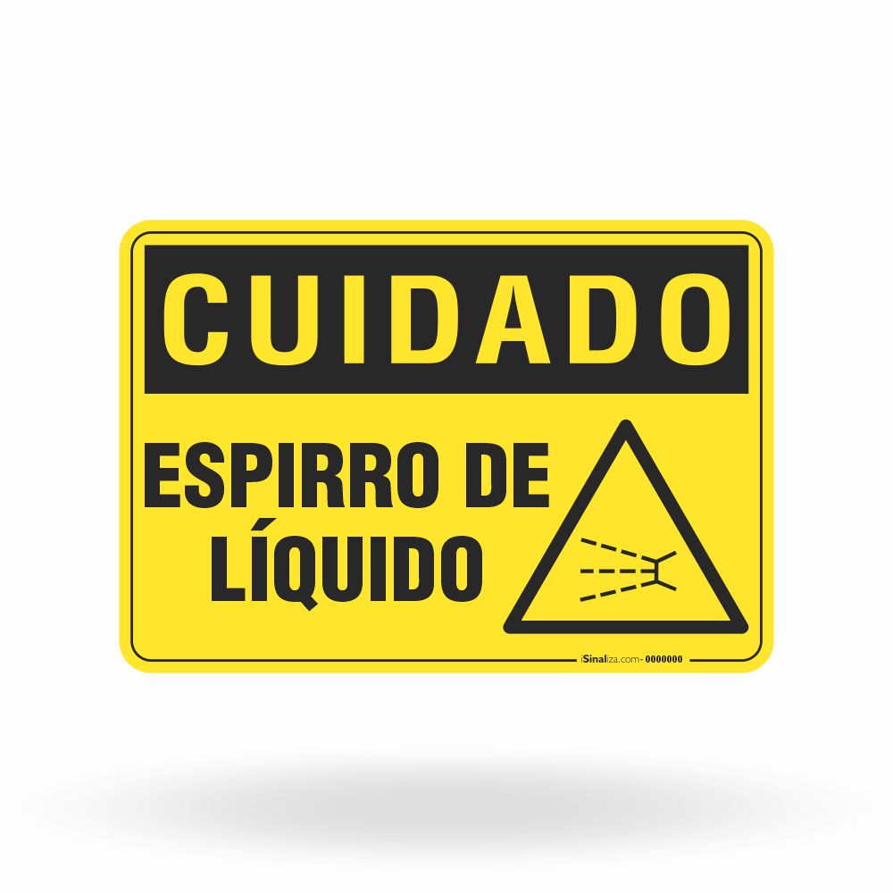 Placa Cuidado - Espirro de Líquido