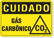 Placa Cuidado  Gás Carbônico