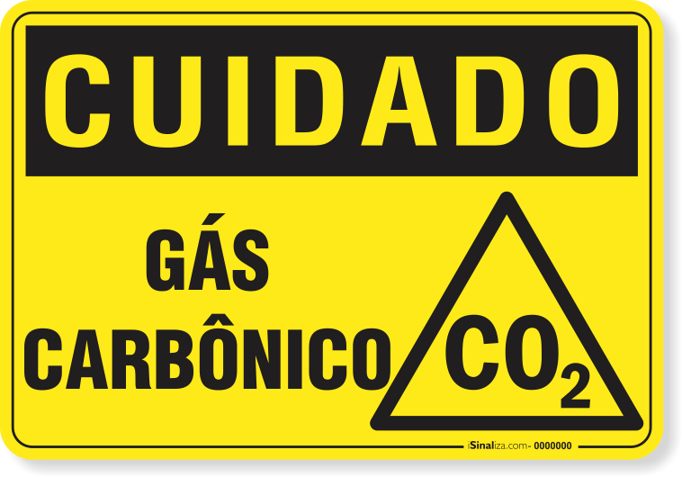 Placa Cuidado  Gás Carbônico