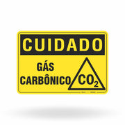 Placa Cuidado - Gás Carbônico