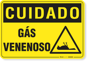 Placa Cuidado  Gás Venenoso