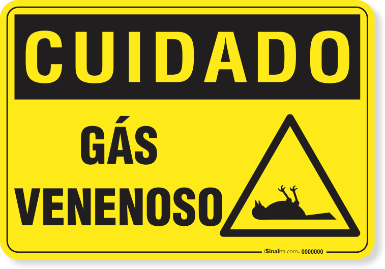 Placa Cuidado  Gás Venenoso