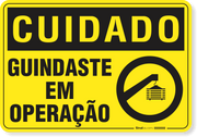 Placa Cuidado  Guindaste Em Operação