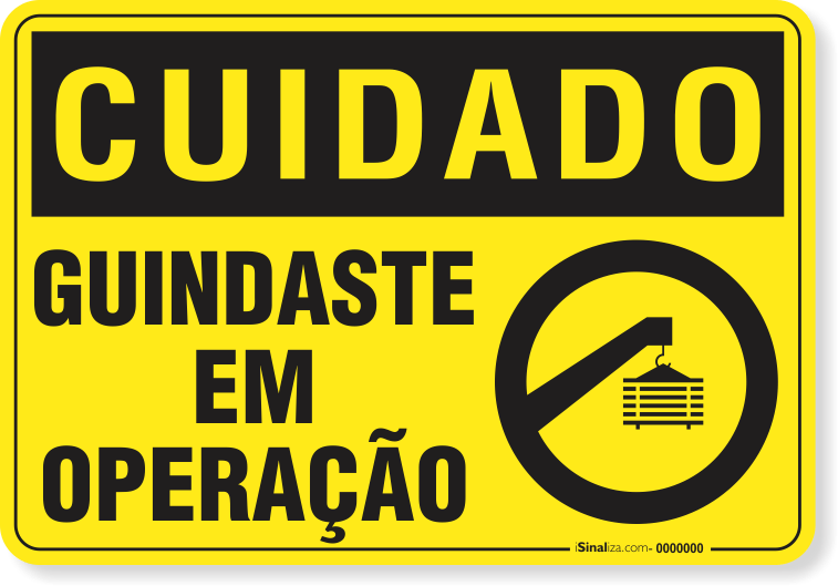 Placa Cuidado  Guindaste Em Operação