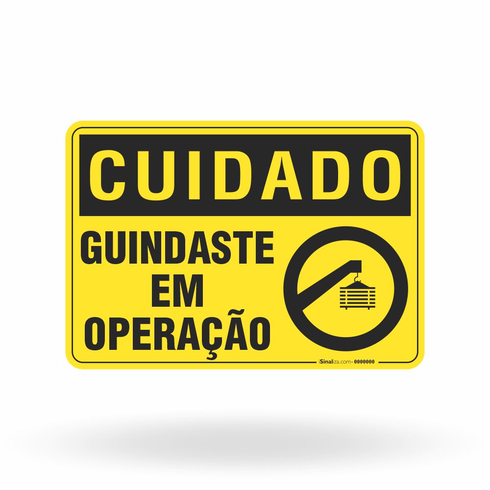 Placa Cuidado - Guindaste em Operação