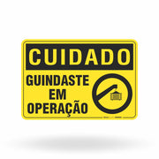 Placa Cuidado - Guindaste em Operação