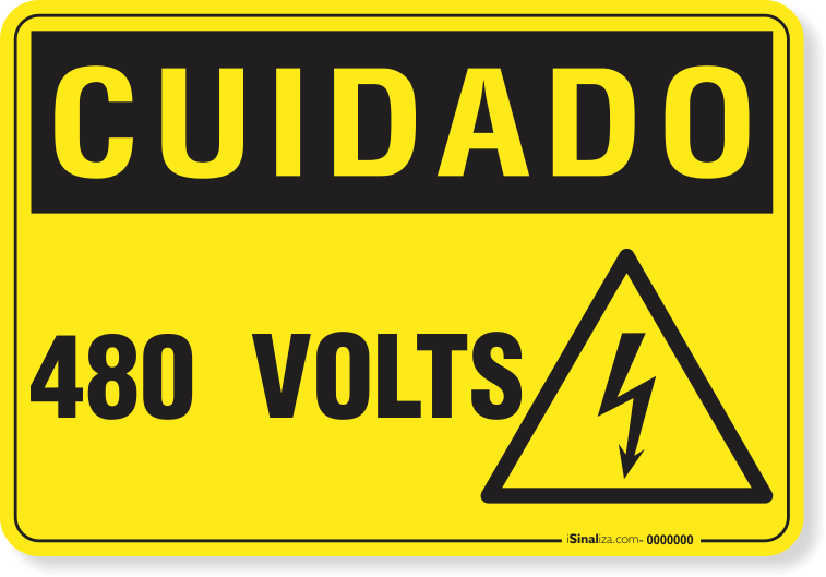 Placa Cuidado 480 Volts